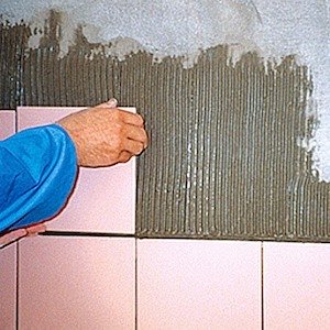 O. Tiling on to rendered walls with thin bed adhesive